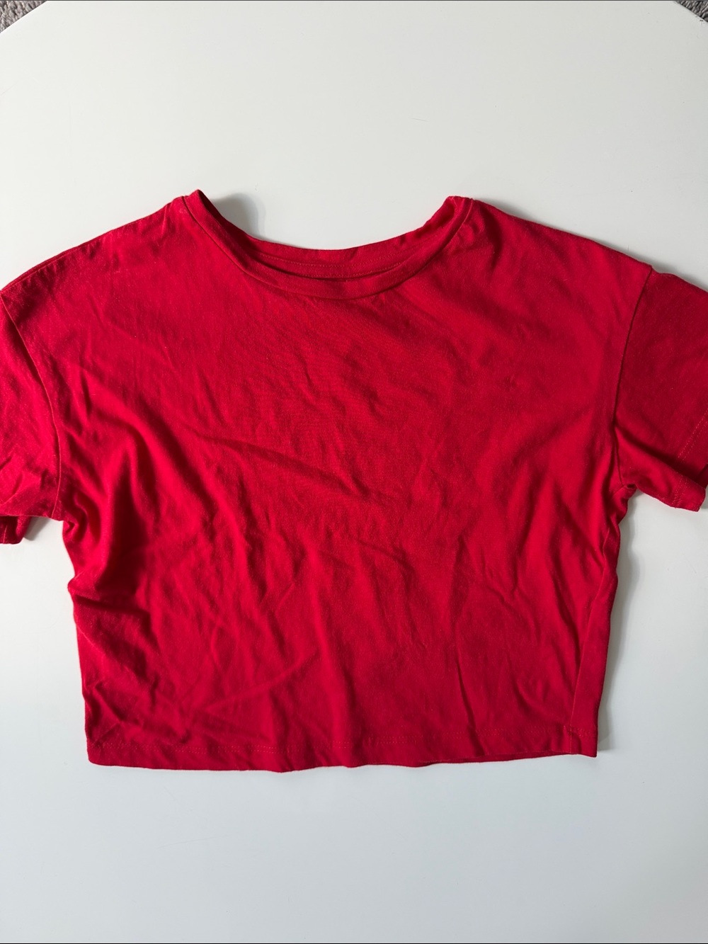 ISA & Ella 100% Organic Cotton Red Crop tee
